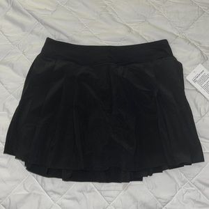 Black Lululemon Side-Pleat HR Tennis Skirt